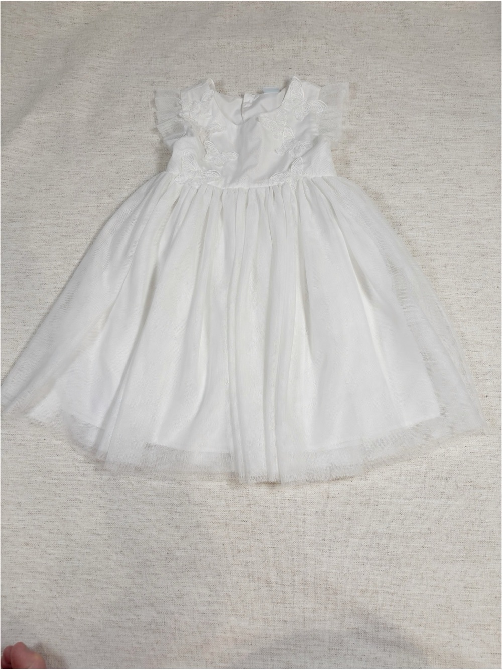 EdgeHill collection flutter sleeves White butterfly Tulle Baby‎ Dress